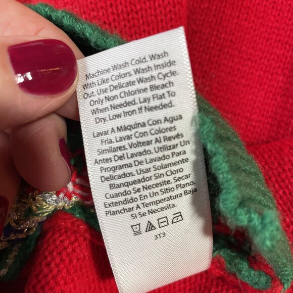 Holiday Time Festive Ugly Christmas Sweater Crew Neck Long Sleeves Size L - Picture 15 of 15